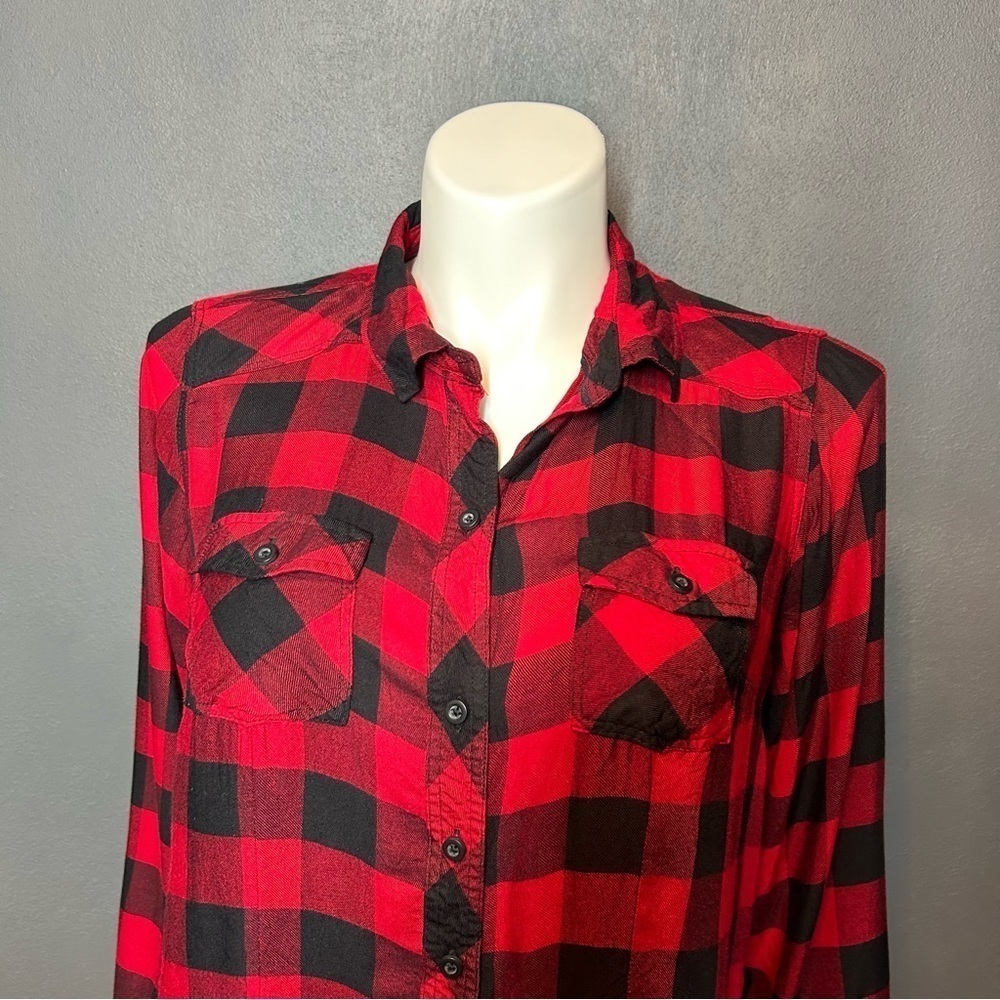 Torrid Red Buffalo Button Up Long Sleeve Shirt - Picture 3 of 7